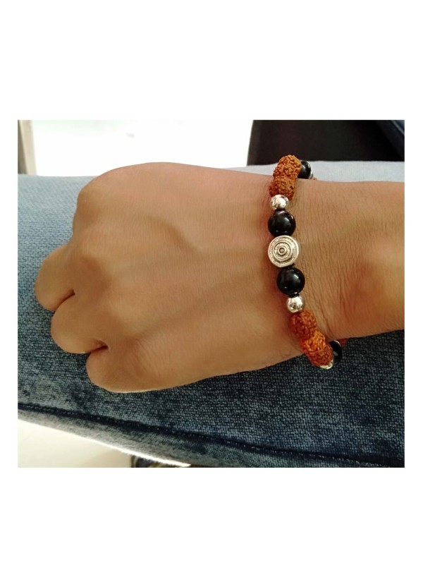 Stylish Black Quartz Rudraksha  Bracelet